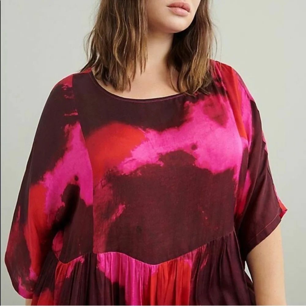 NORBLACK NORWHITE Lysandra Tie Dye Maxi Dress in Pink XS